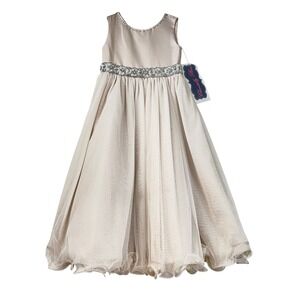 Chantilly Place Girls Dress 3T Embellished Waist Sleeveless Special Occasion